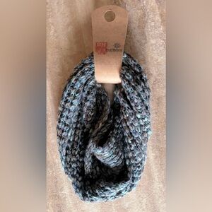 Ruff Hewn Infinity wrap scarf. Gray with teal. One size fits most. New with tag